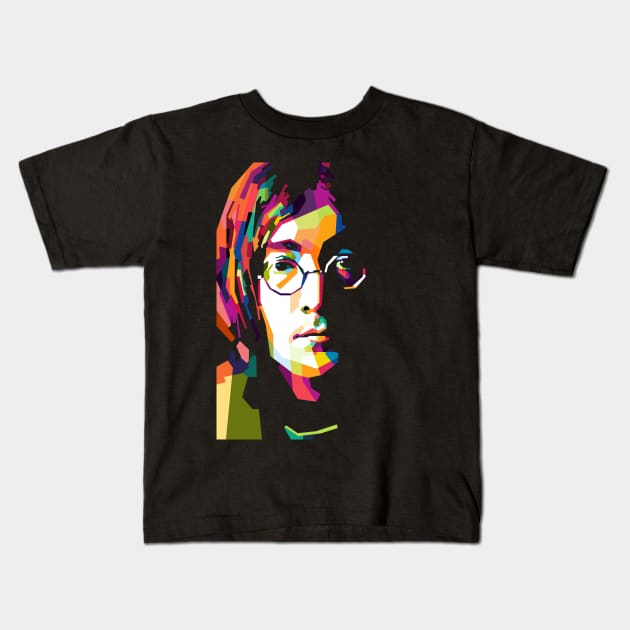 John Lennon WPAP Kids T-Shirt by awangwidyatama